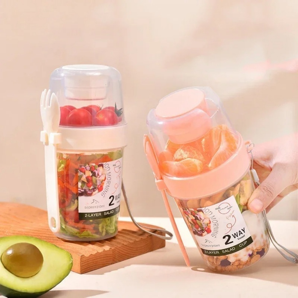 Portable Salad Cup Breakfast C - đánh giá và giá Bento Box Two Tier