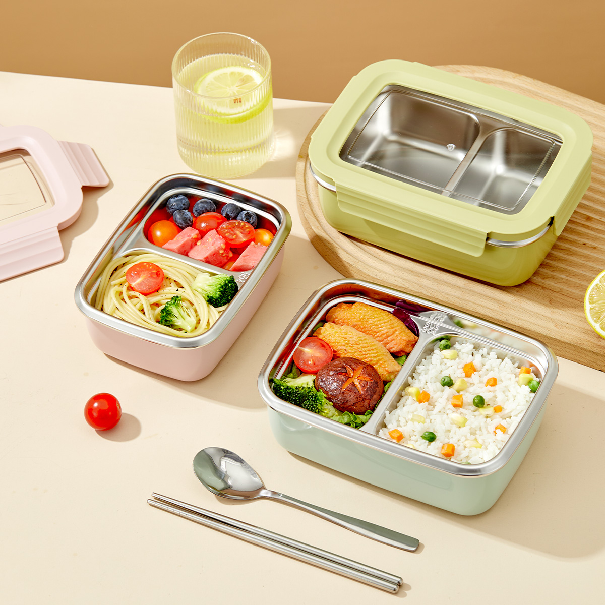 Microwave 304 Stainless Steel  - đánh giá và giá Bento Box Two Tier