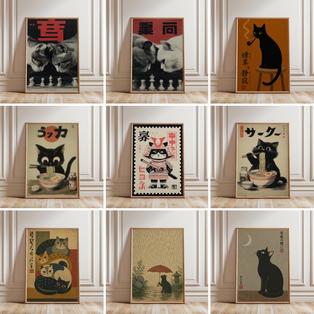 Black Cat Eating Ramen Rainy G - đánh giá và giá Japanese Lifestyle Japanese