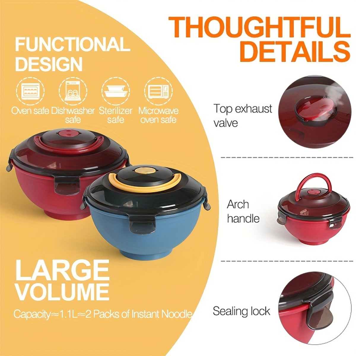 Portable Salad Noodle Soup Bow - đánh giá và giá Bento Box Two Tier
