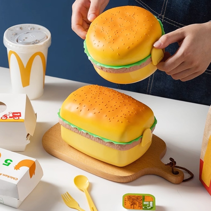 Hamburger Lunch Box Double Tie - đánh giá và giá Bento Box Two Tier