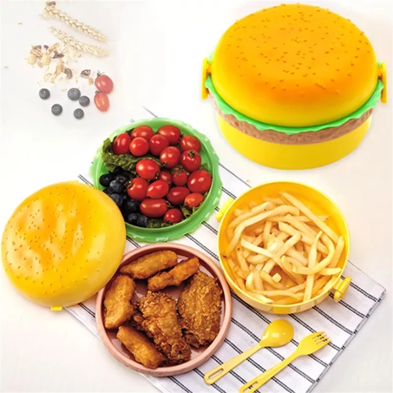Hamburger Lunch Box Double Tie - đánh giá và giá Bento Box Two Tier