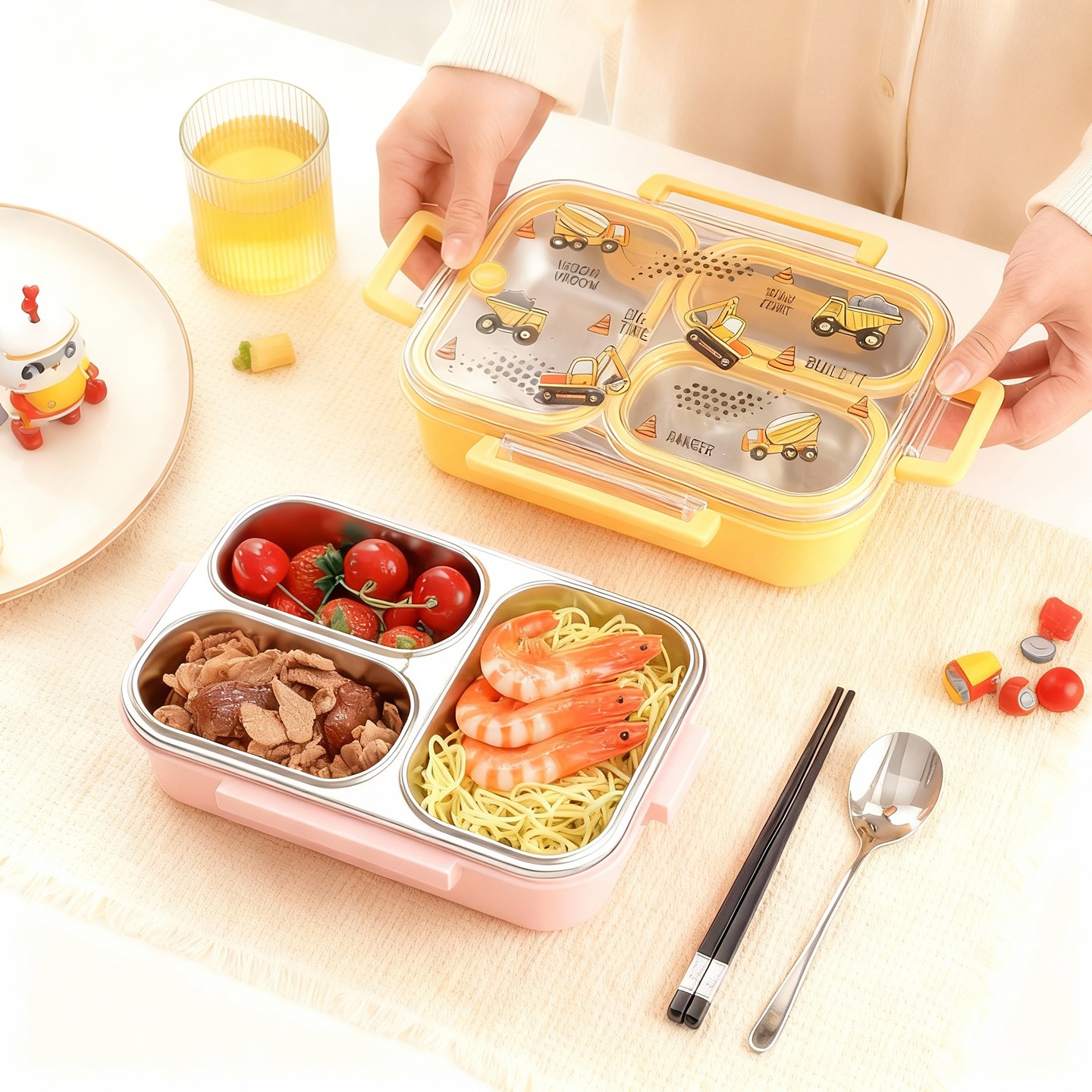 Large Capacity Cartoon Childre - đánh giá và giá Bento Box Two Tier