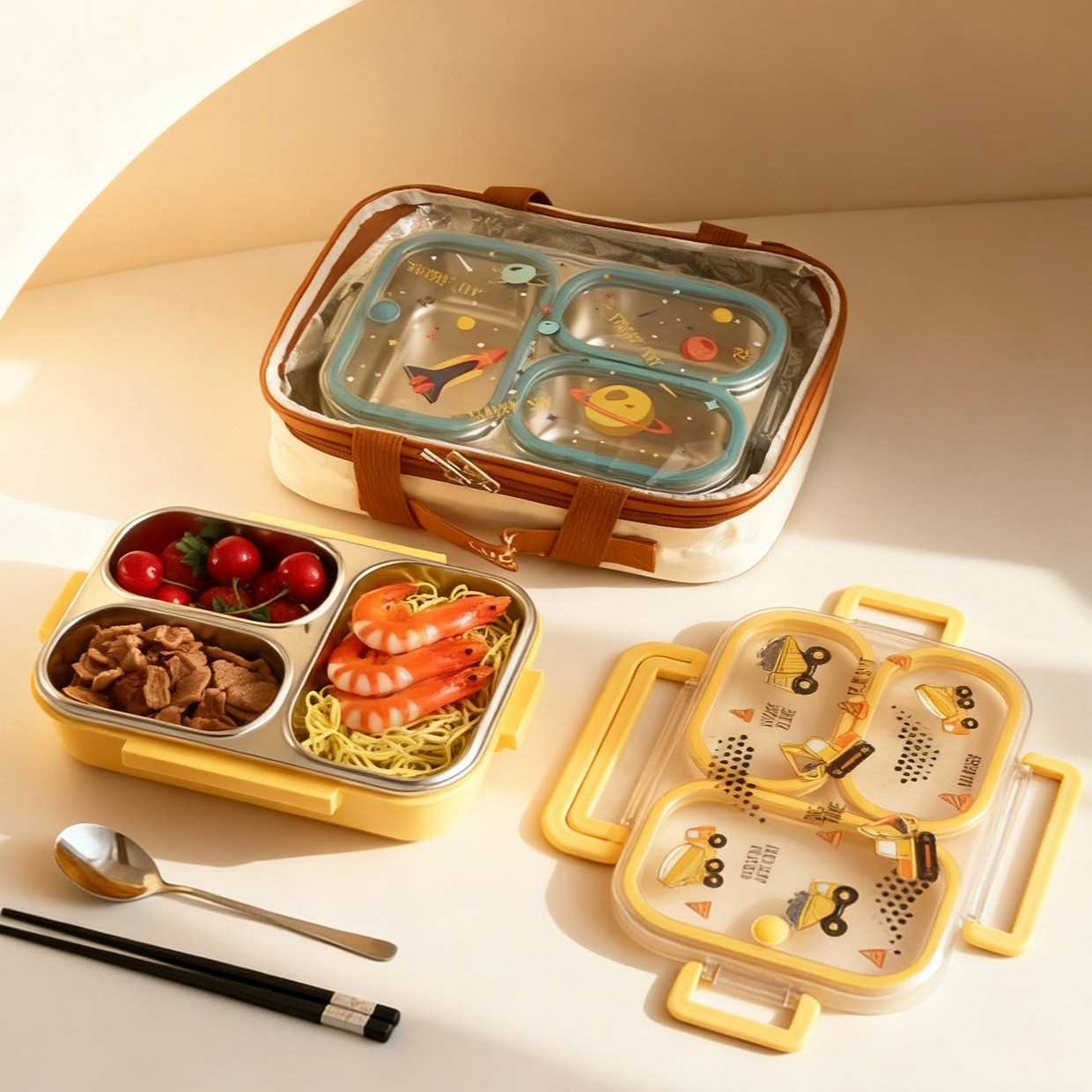 Large Capacity Cartoon Childre - đánh giá và giá Bento Box Two Tier